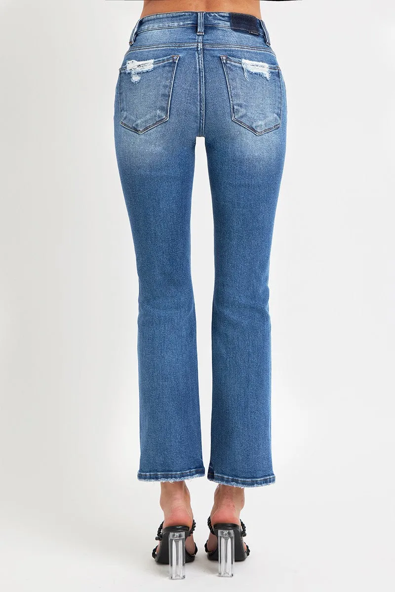 Risen Straight Leg Ankle Jeans