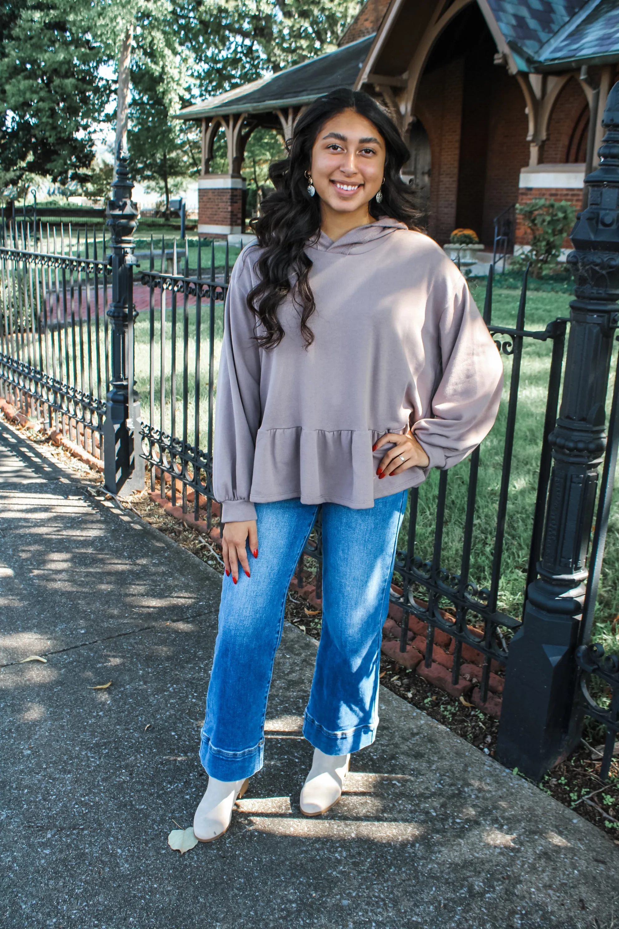 Rory Ruffle Hem Pullover • Mocha