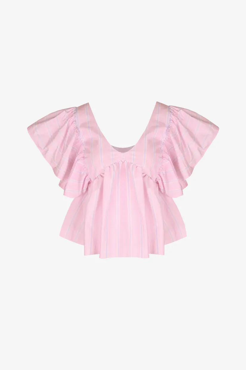 Ruby Noni Ruffle Top - Lilac Stripe