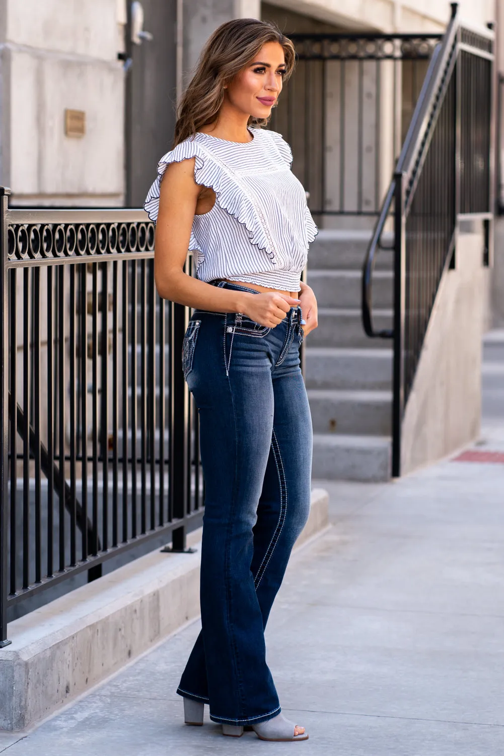 Ruffle Edge Smocked Top
