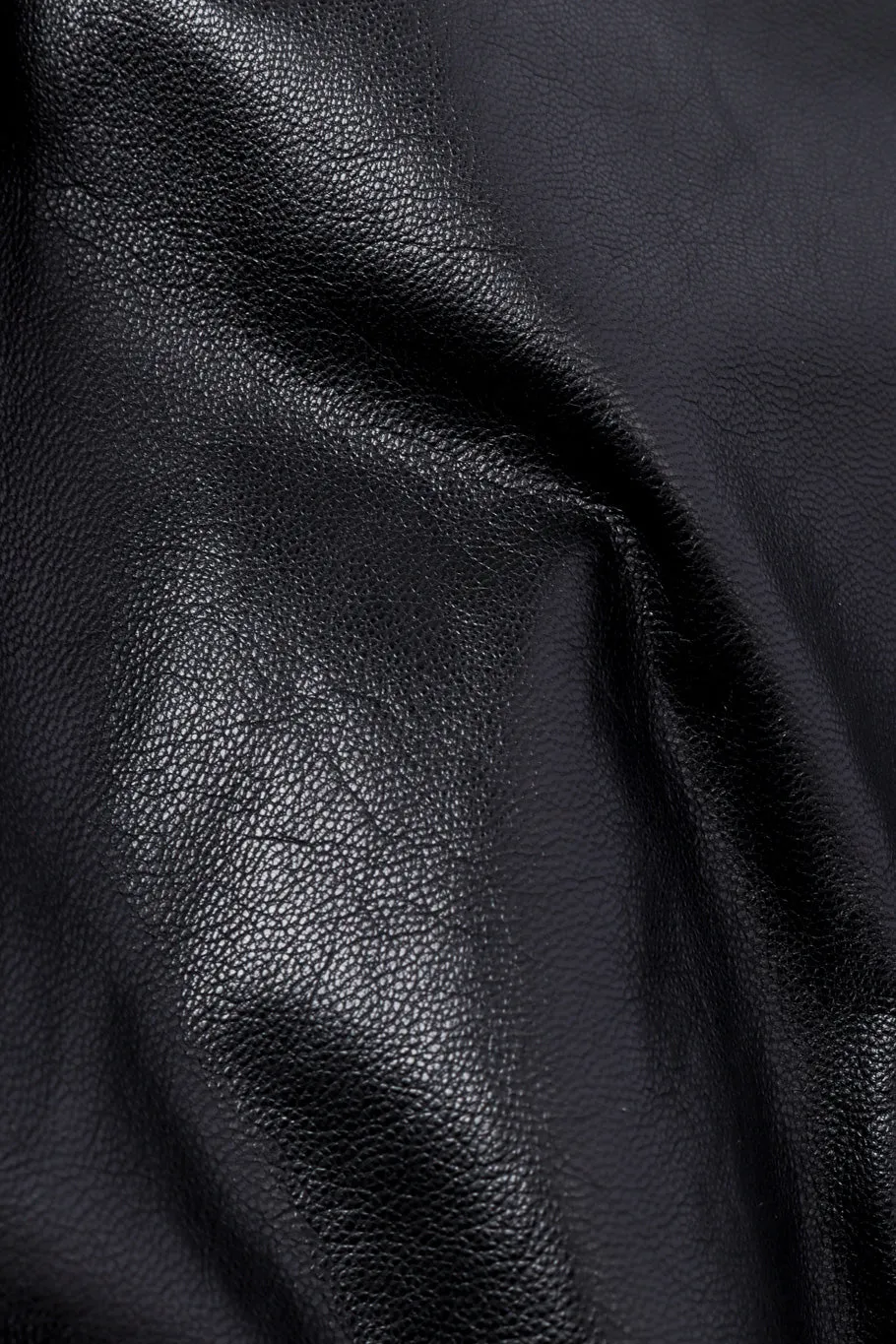Ruffle Leather Zip-Up Jacket