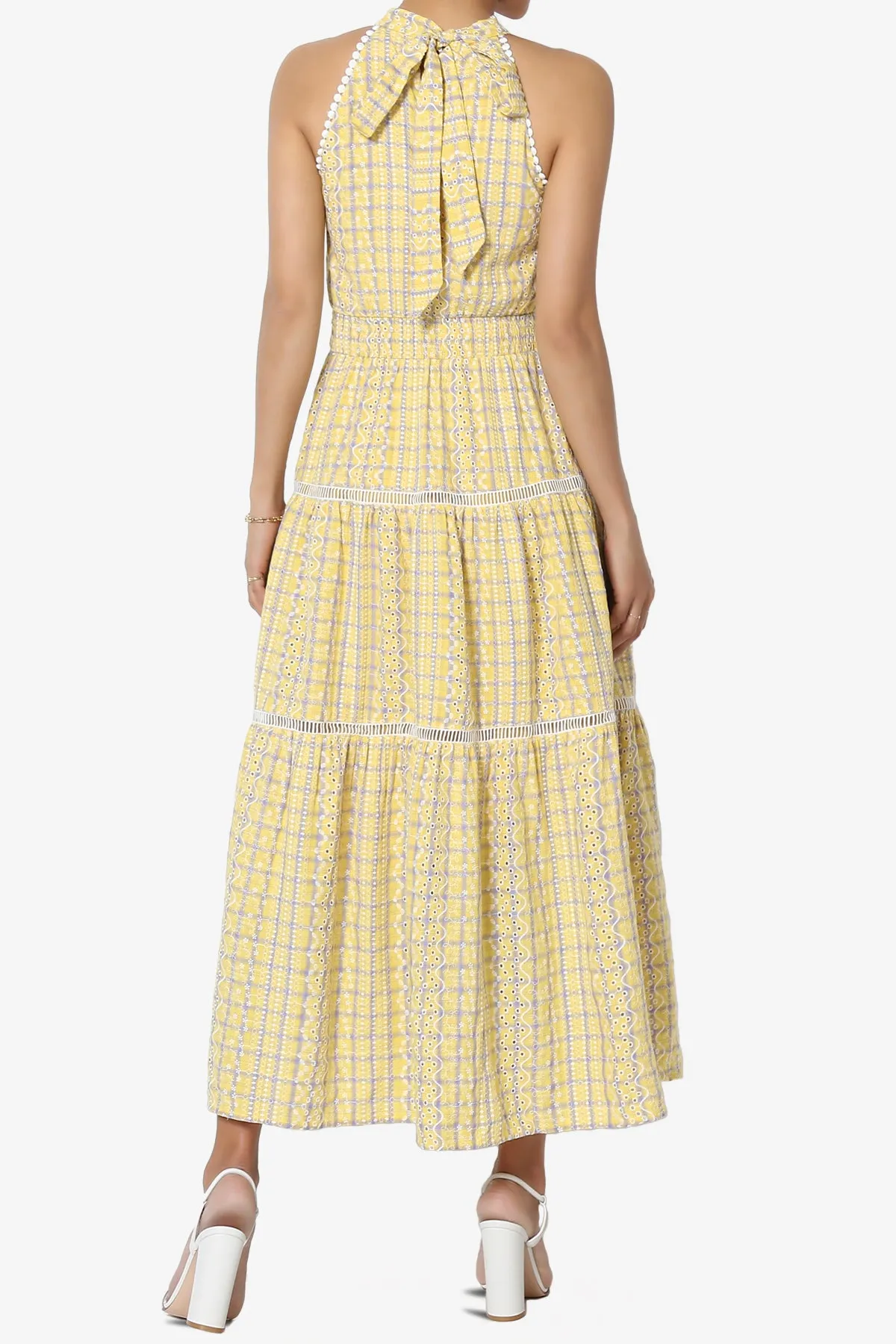 Rydley Embroidered Halter Maxi Dress