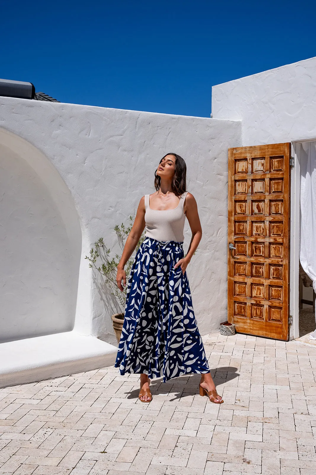 Sadie Wide Leg Pants- Navy