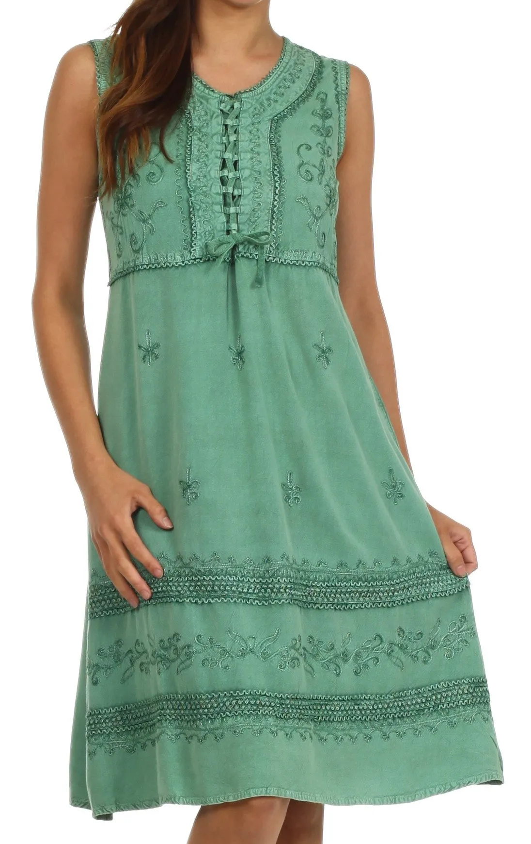 Sakkas Rosalina Embroidered Rayon Dress