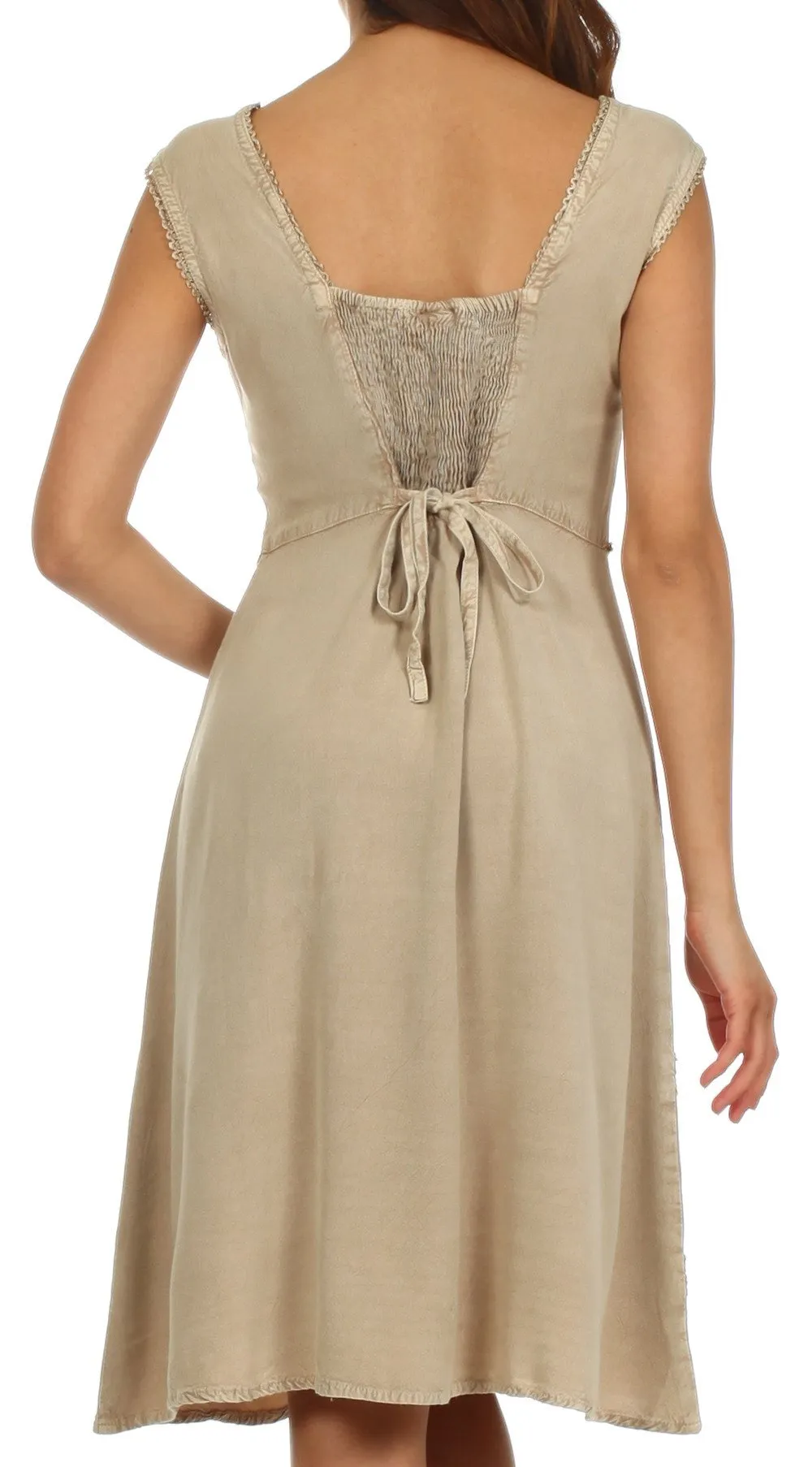 Sakkas Rosalina Embroidered Rayon Dress