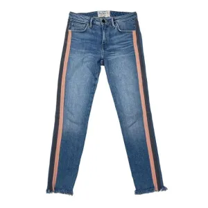 Sandrine Rose Jeans Women's Size 25 Skinny Mid Rise Medium Wash Tuxedo Stripe