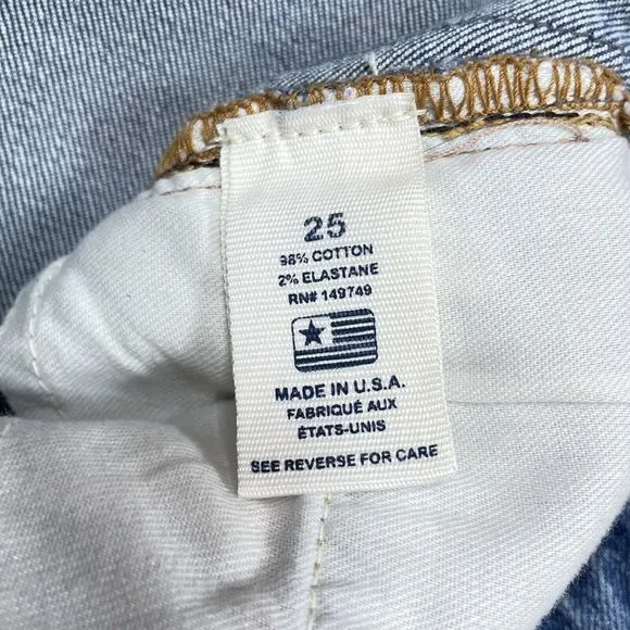 Sandrine Rose Jeans Women's Size 25 Skinny Mid Rise Medium Wash Tuxedo Stripe