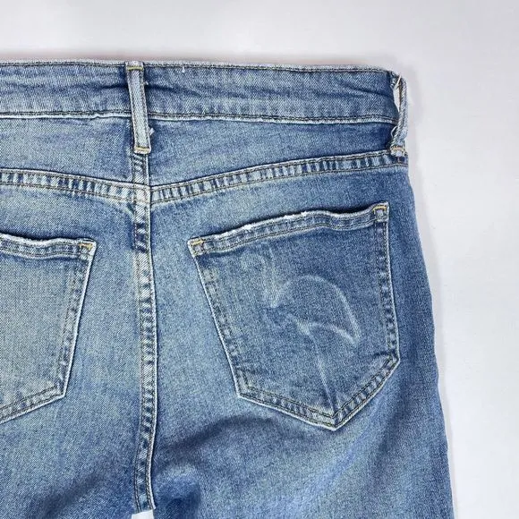 Sandrine Rose Jeans Women's Size 25 Skinny Mid Rise Medium Wash Tuxedo Stripe