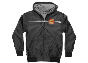 Santa Cruz Dot Hooded Windbreaker Jacket Black