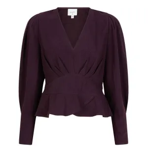 Sawyer Peplum Top Dark Grape