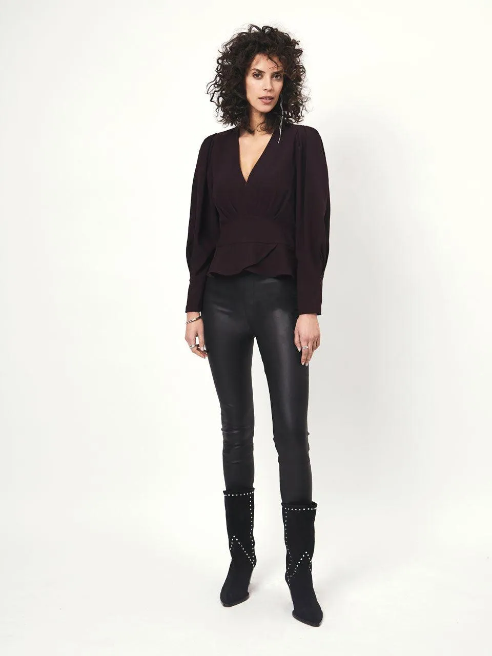 Sawyer Peplum Top Dark Grape