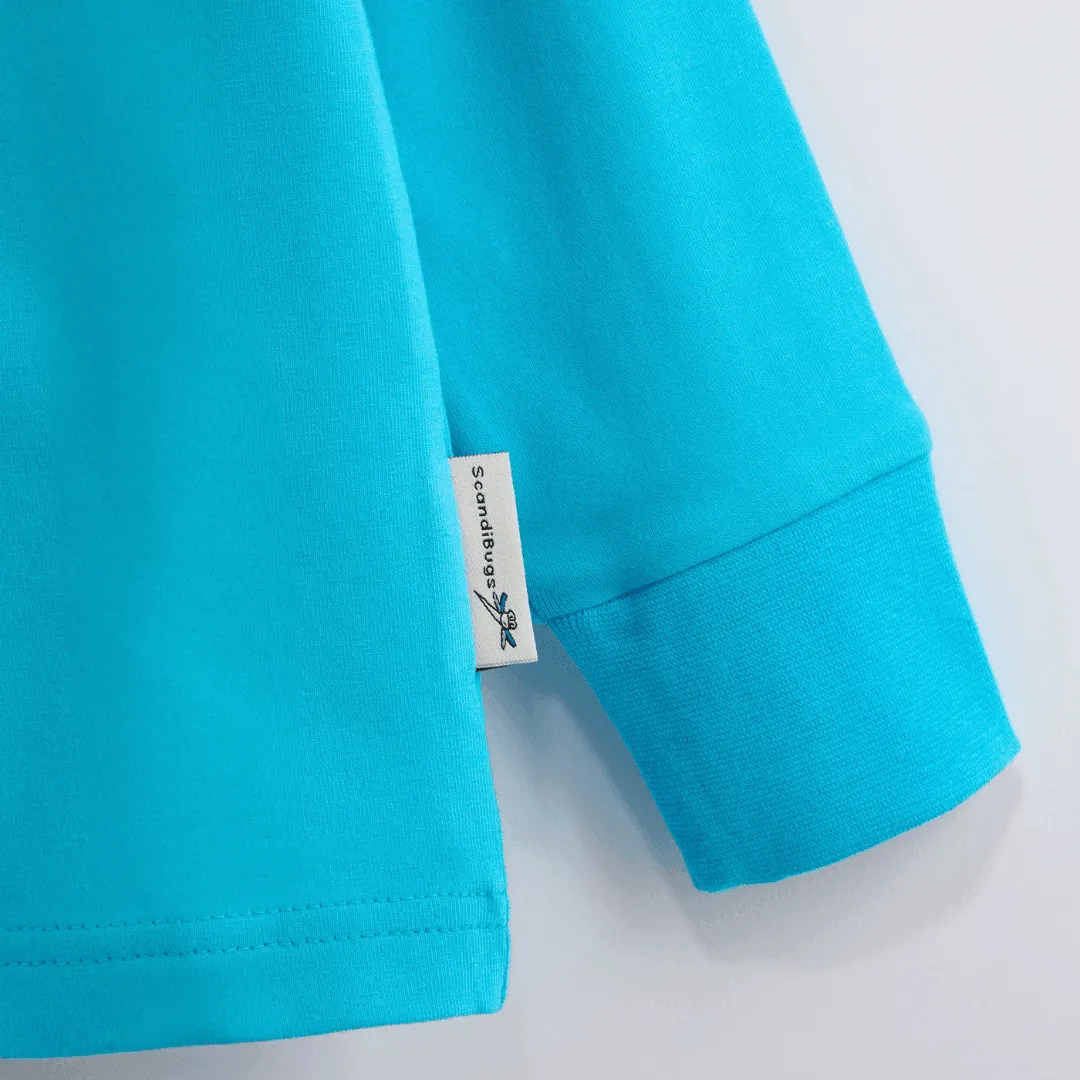 ScandiBugs Own Label Organic Long Sleeve Top - Tempting Turquoise