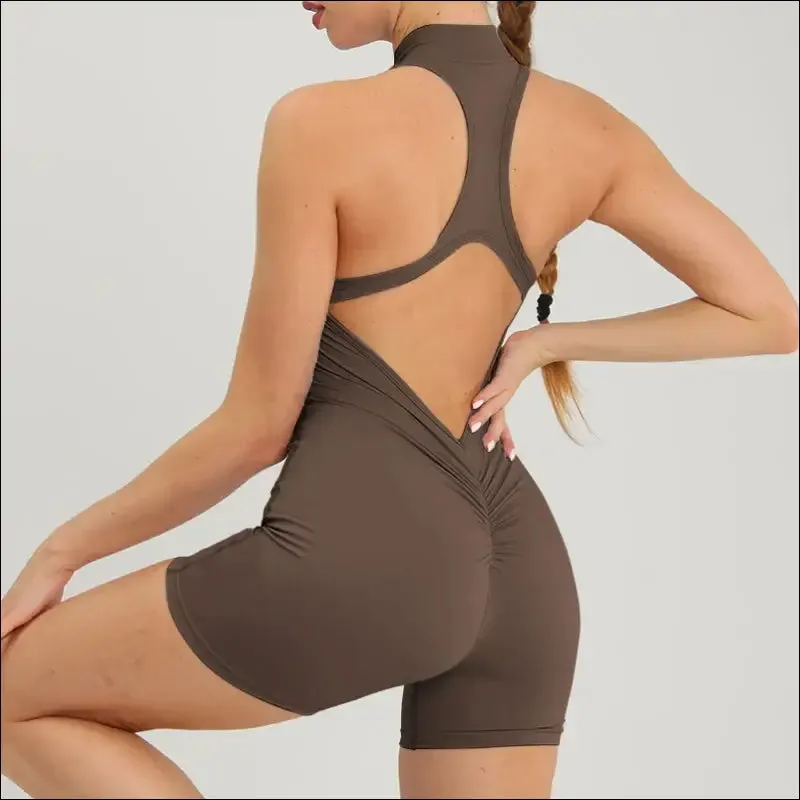 Scrunch gym jumpsuit women's fitness suit short sets sports overalls for woman tracksuit yoga