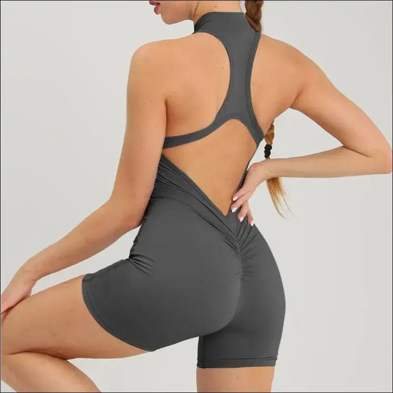 Scrunch gym jumpsuit women's fitness suit short sets sports overalls for woman tracksuit yoga