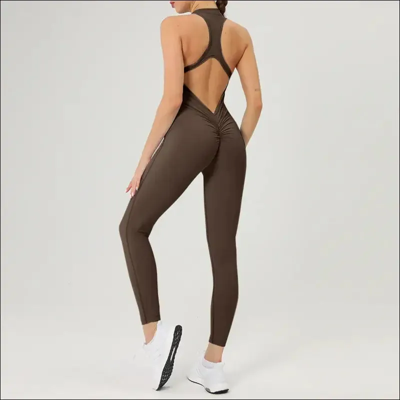 Scrunch gym jumpsuit women's fitness suit short sets sports overalls for woman tracksuit yoga
