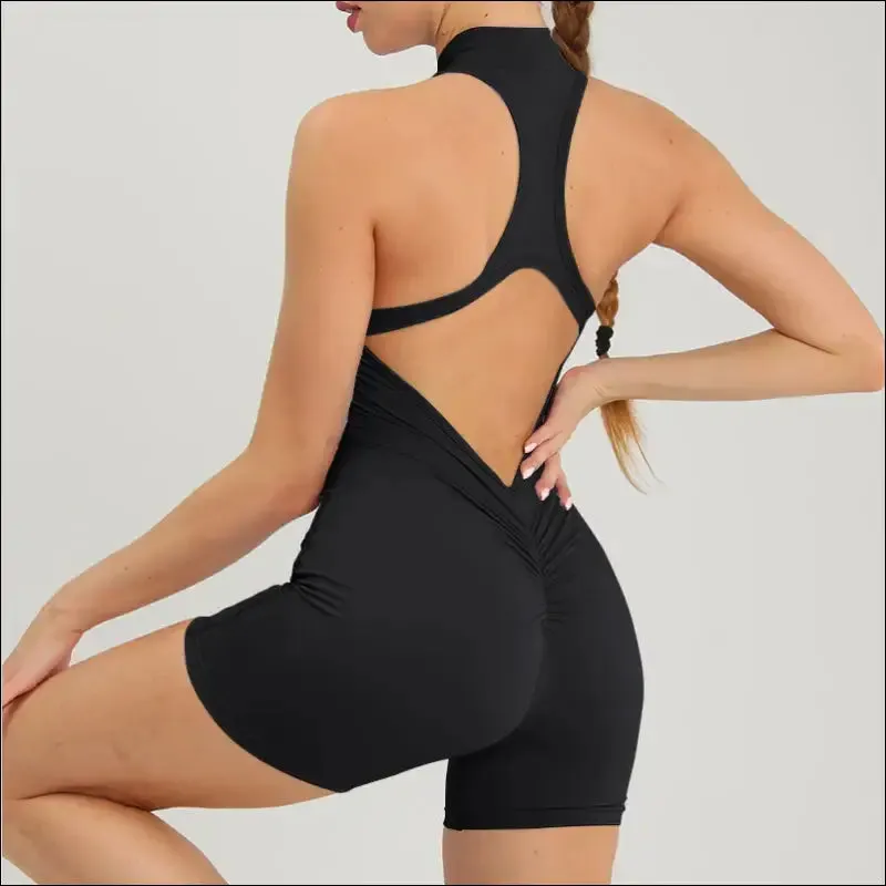 Scrunch gym jumpsuit women's fitness suit short sets sports overalls for woman tracksuit yoga