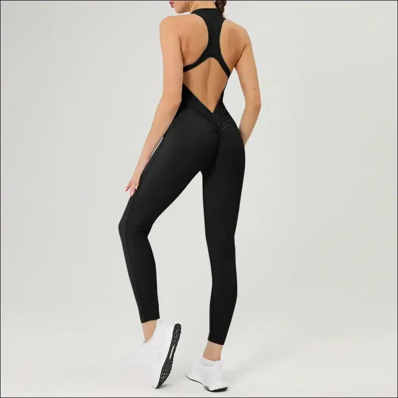 Scrunch gym jumpsuit women's fitness suit short sets sports overalls for woman tracksuit yoga