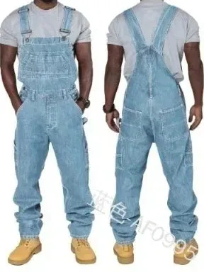 SeasonPrestige Mens  Overalls  Plus Size Long Jeans Men