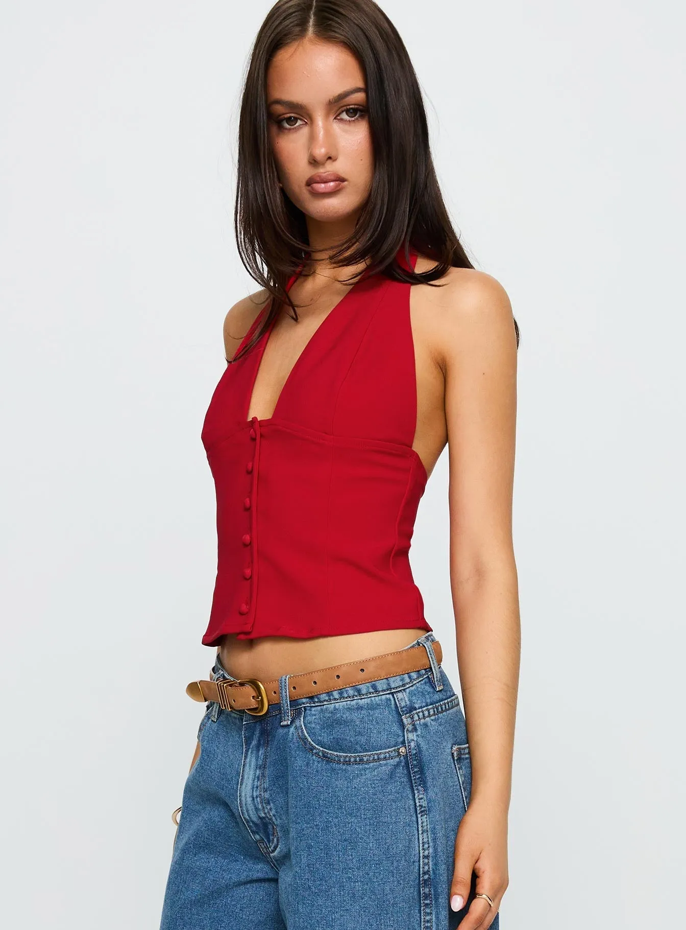 Serefina Halter Top Red