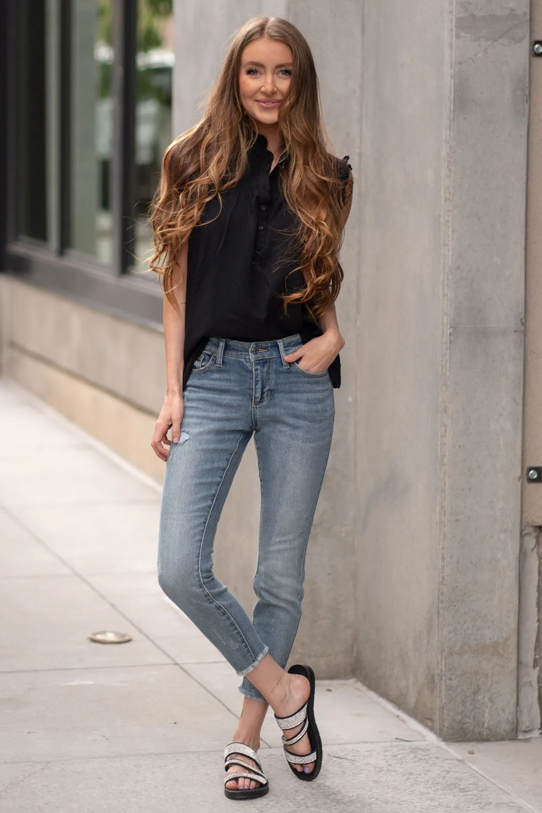 Set for Summer Mid Rise Ankle Skinny