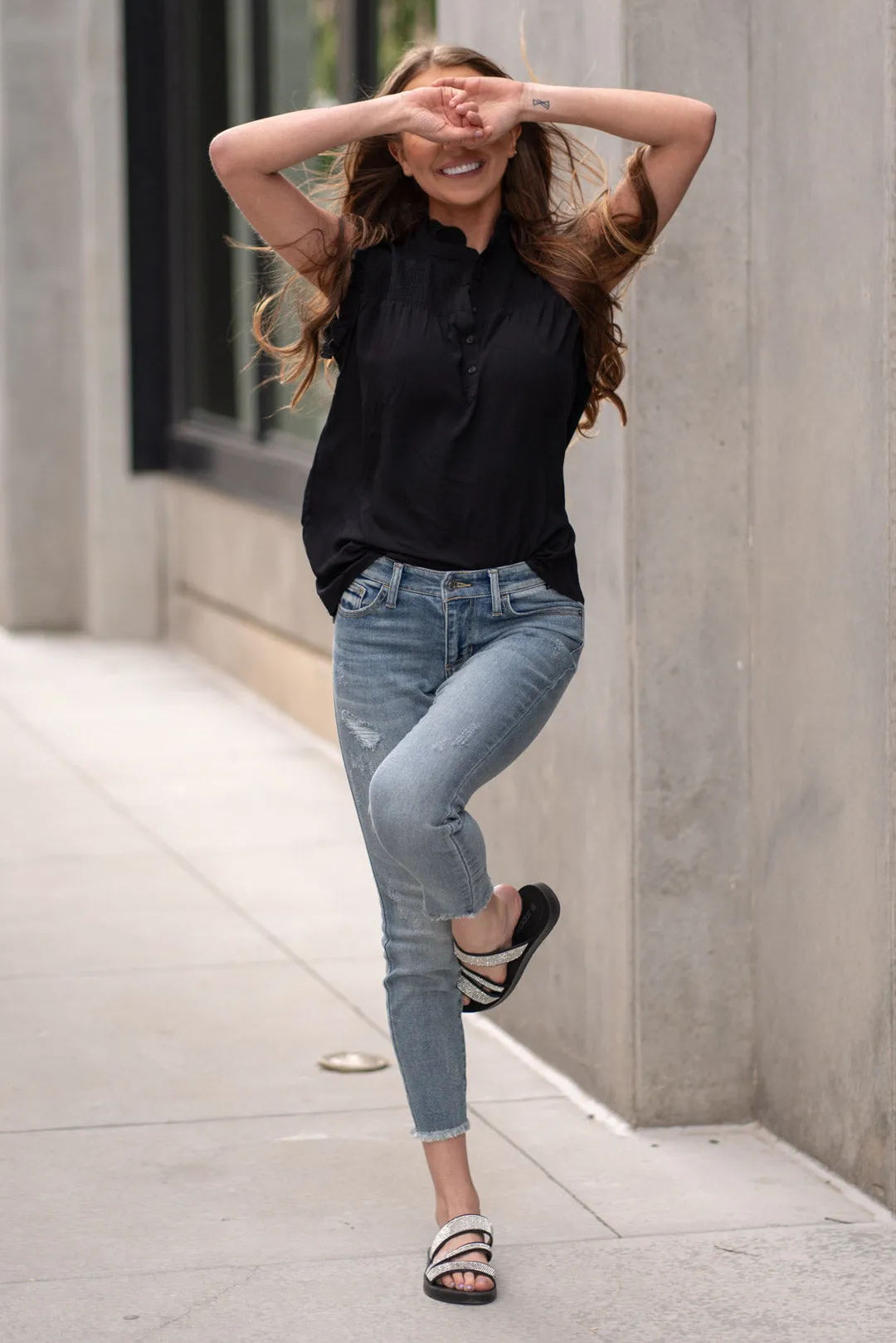 Set for Summer Mid Rise Ankle Skinny