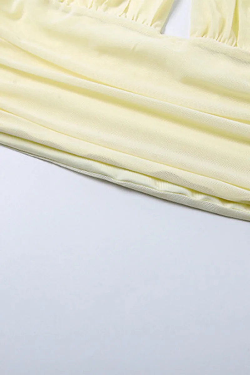 Sexy Solid Backless Fold Mesh Halter Sleeveless Two Pieces