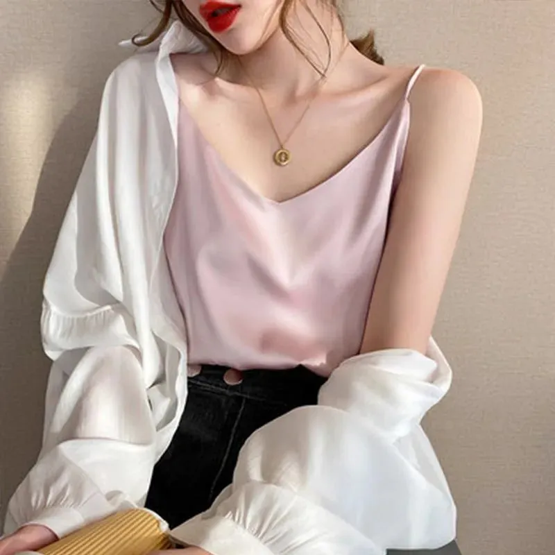 Sexy Strap Halter V-Neck Basic Tube Tank Tops