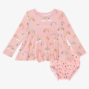 Shay Long Sleeve Peplum Top & Bloomer Set