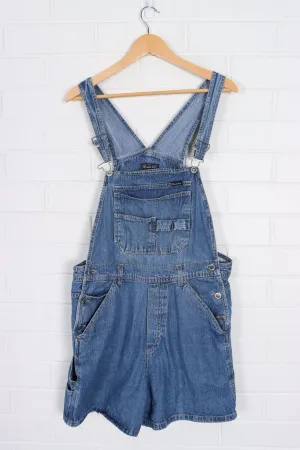 Short Denim Overalls With Front Utility Bib (Women's L)