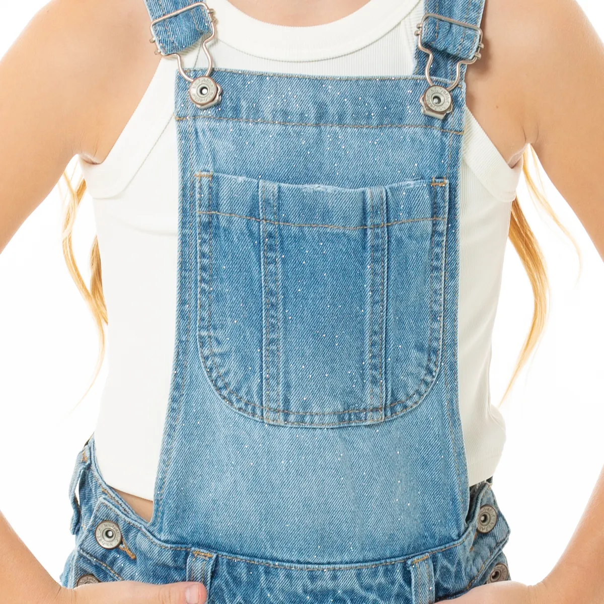 SHORT OVERALL WITH GLITTER FOR GIRLS