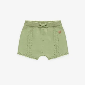 Short vert de maille, bébé || Green knitted short, baby