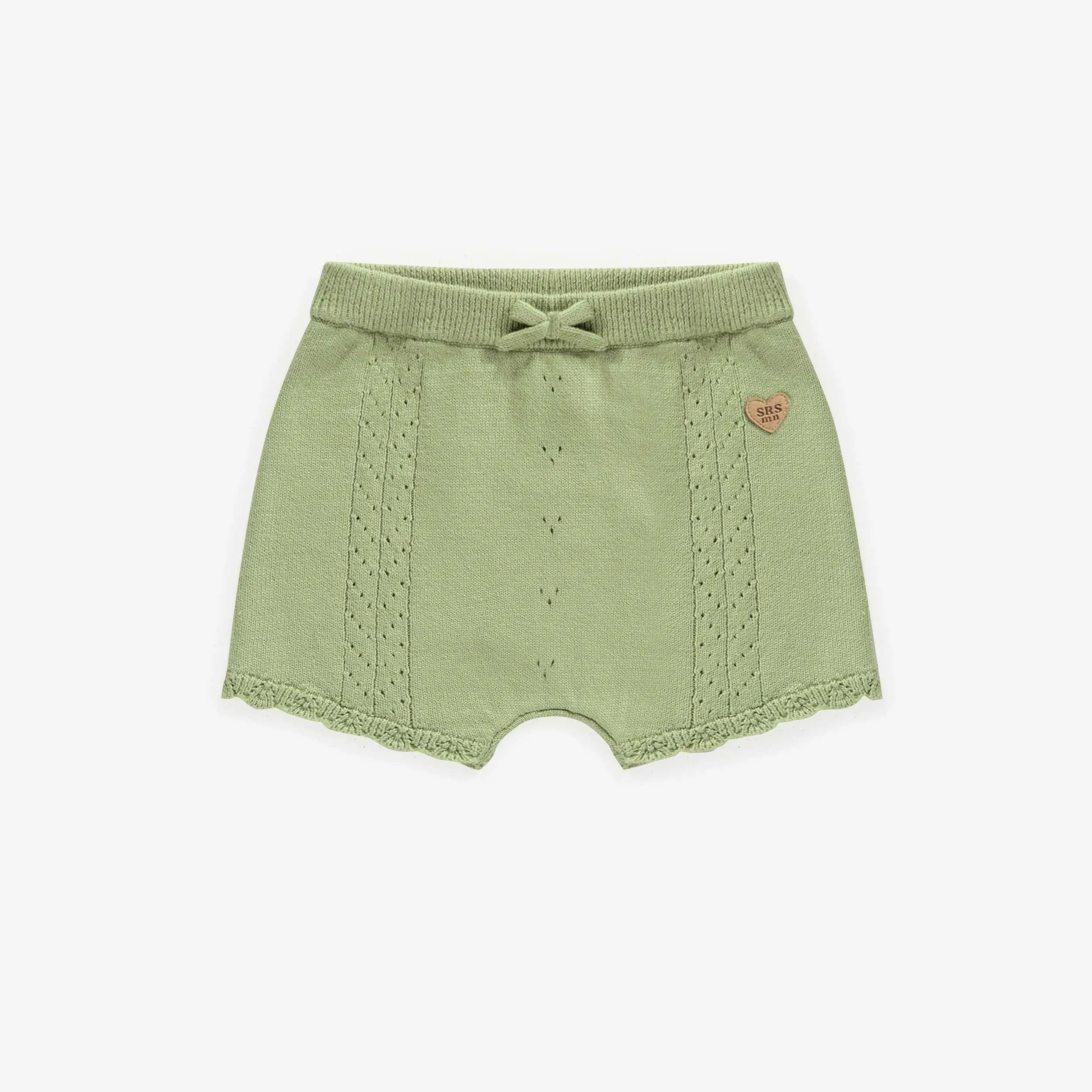 Short vert de maille, bébé || Green knitted short, baby