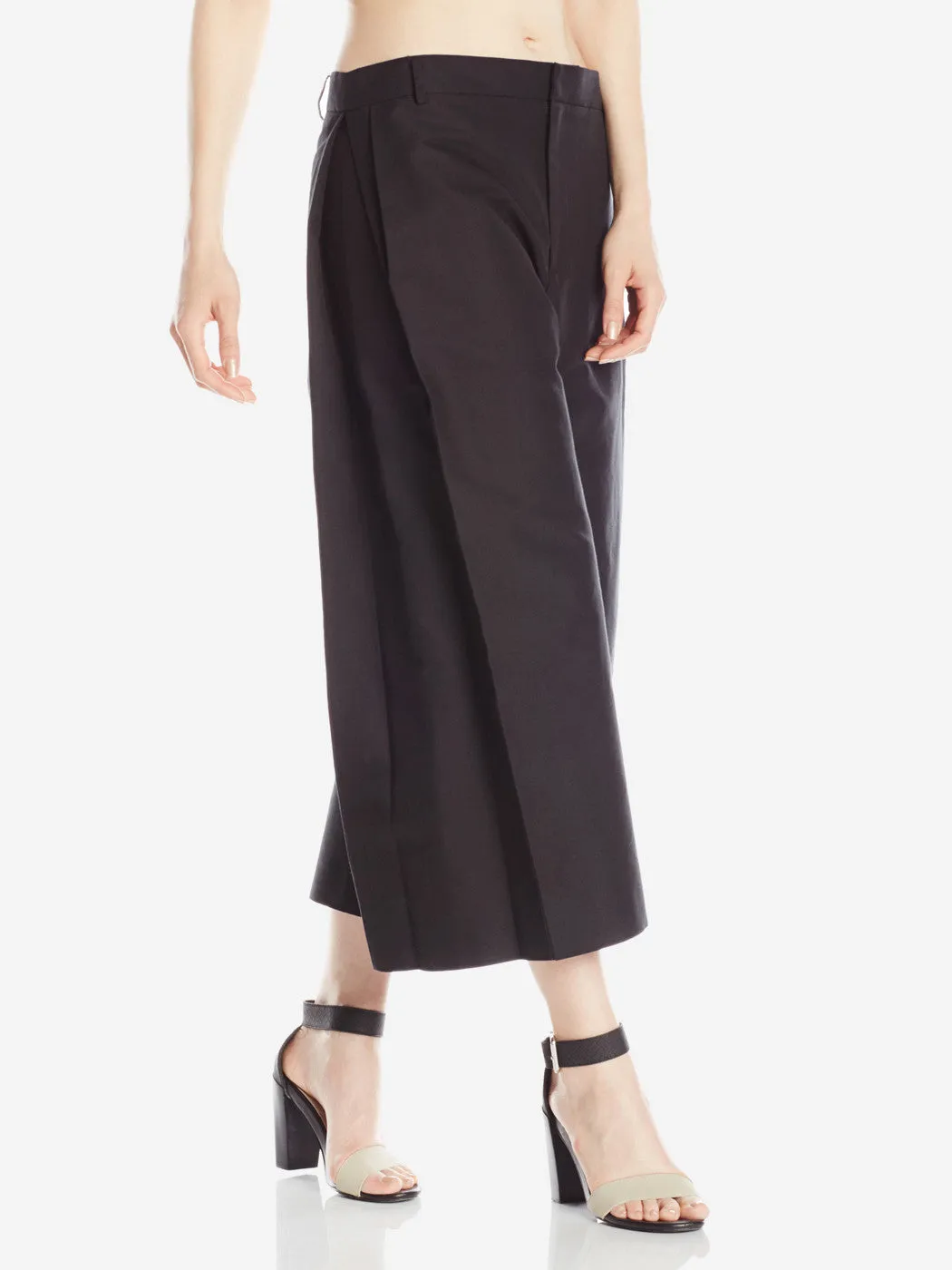 Side Pleat Pants Black