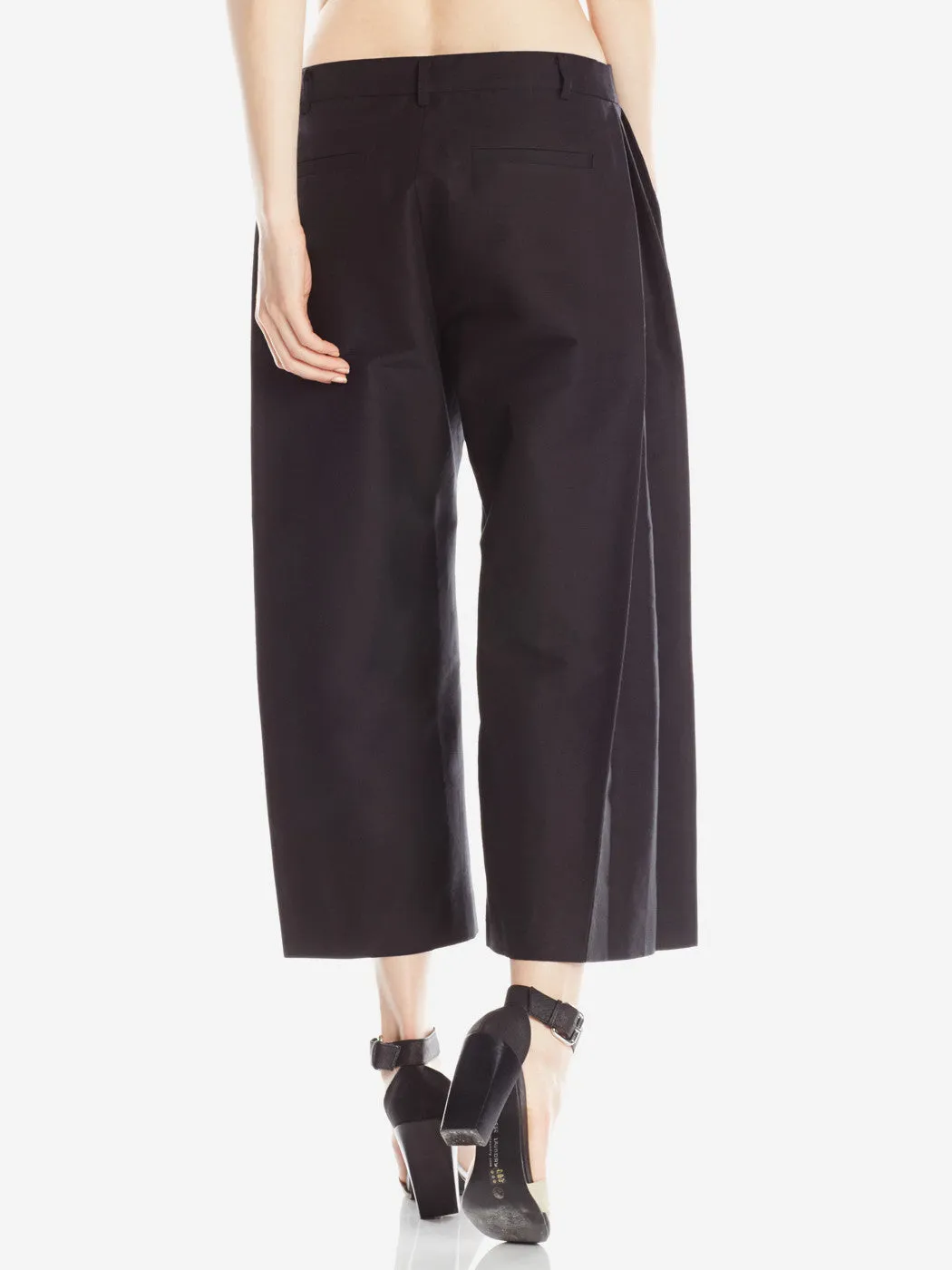 Side Pleat Pants Black