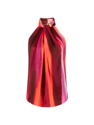 Silvia Tcherassi Shela Blouse in Magenta Abstract Waves