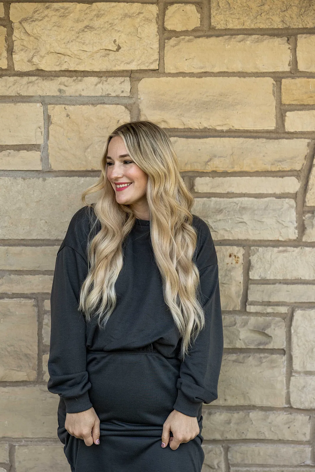skylar top in charcoal