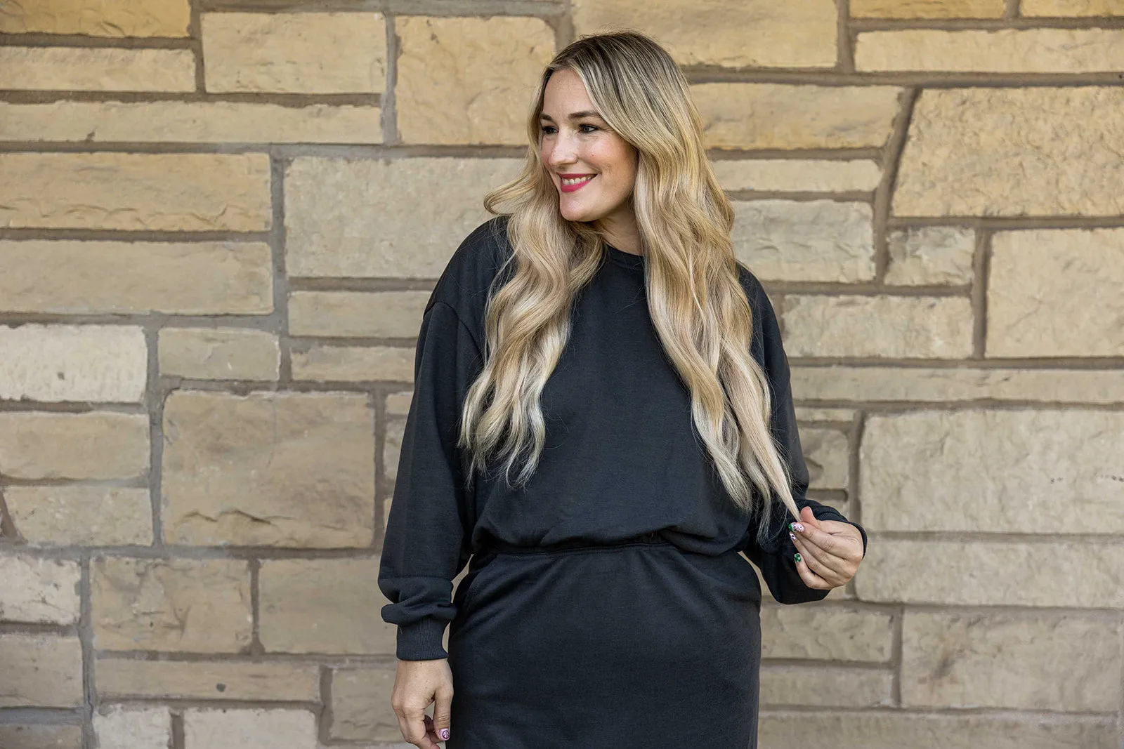 skylar top in charcoal
