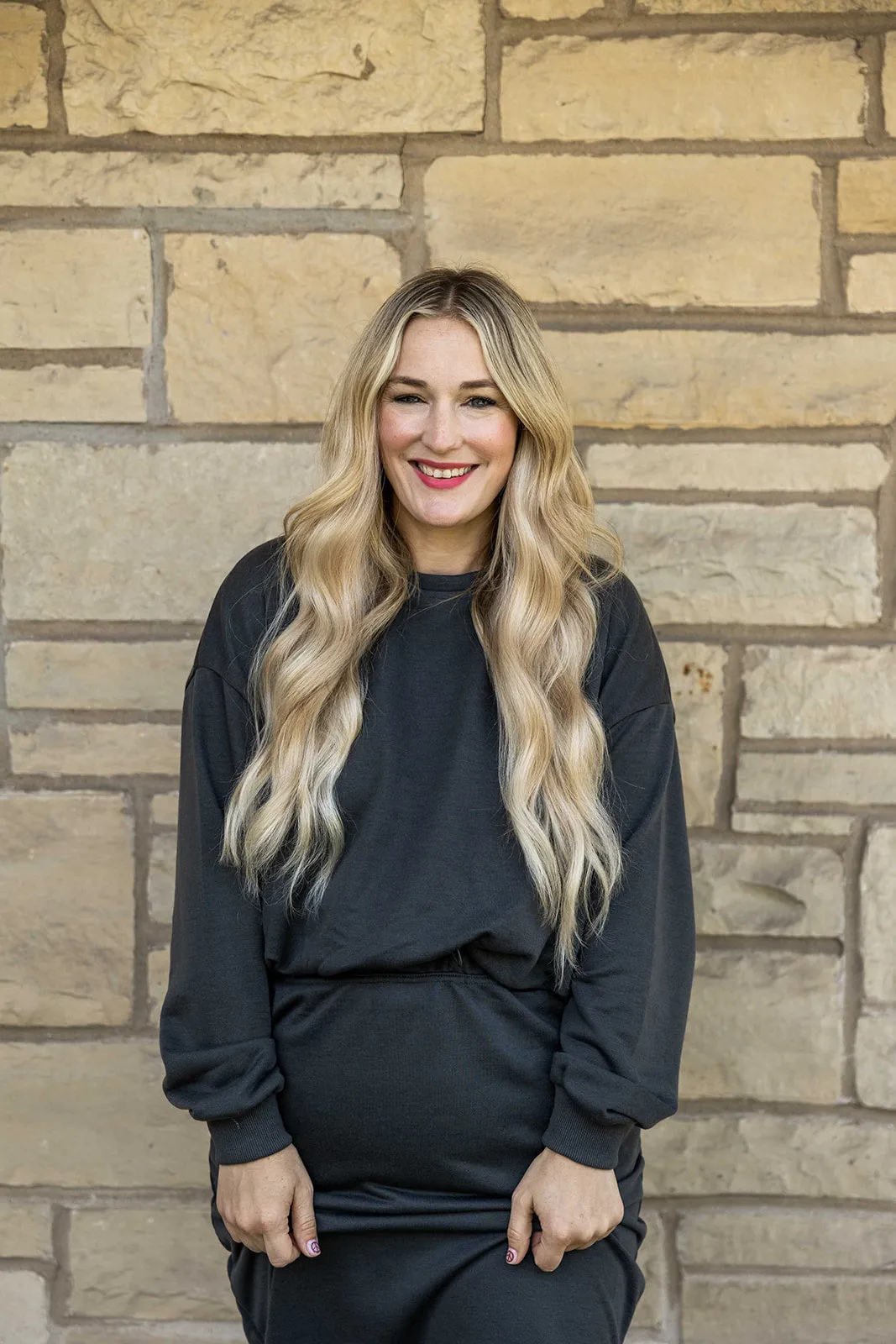 skylar top in charcoal