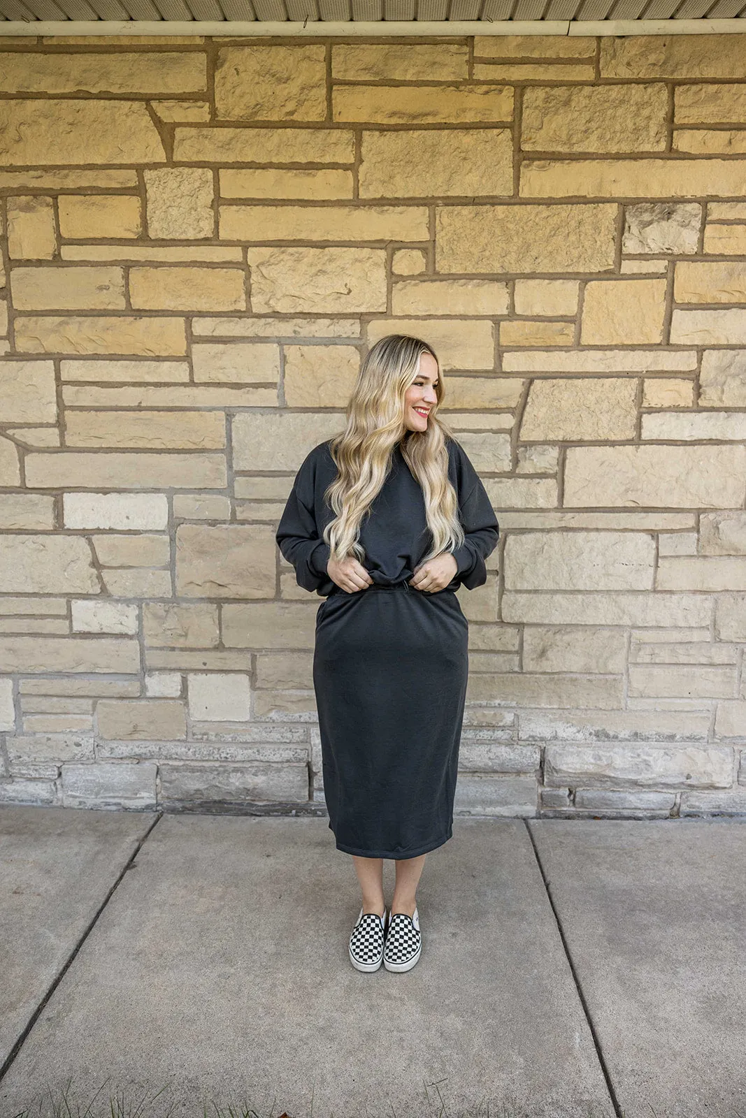 skylar top in charcoal