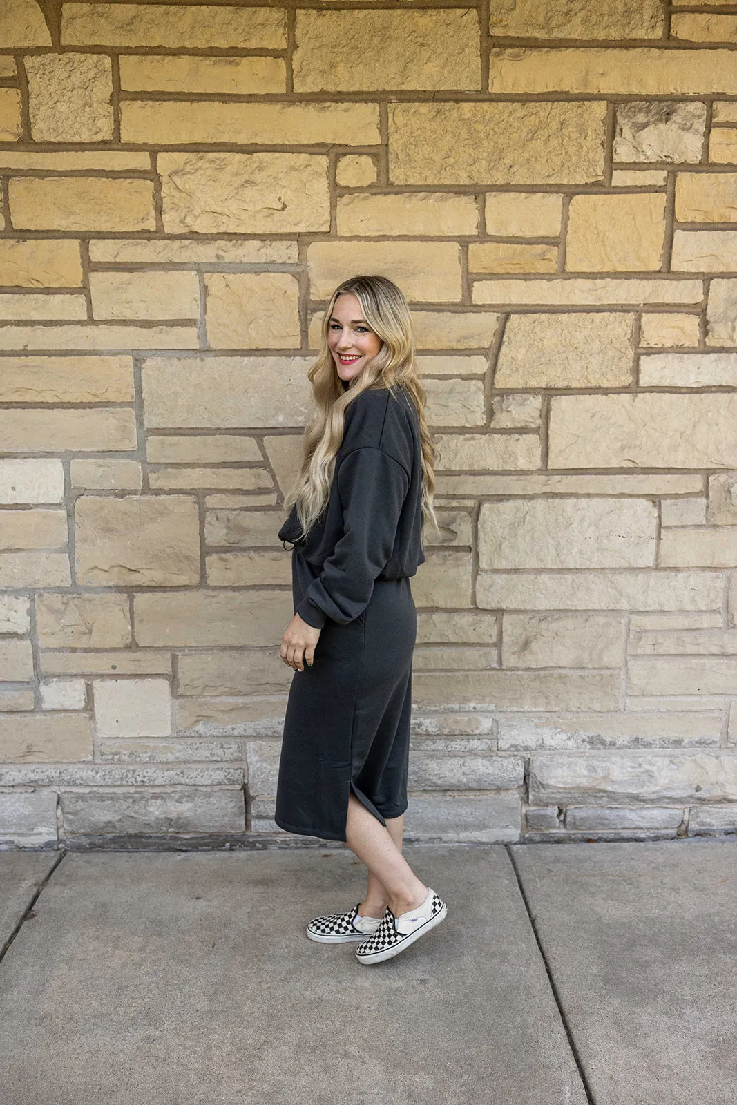 skylar top in charcoal