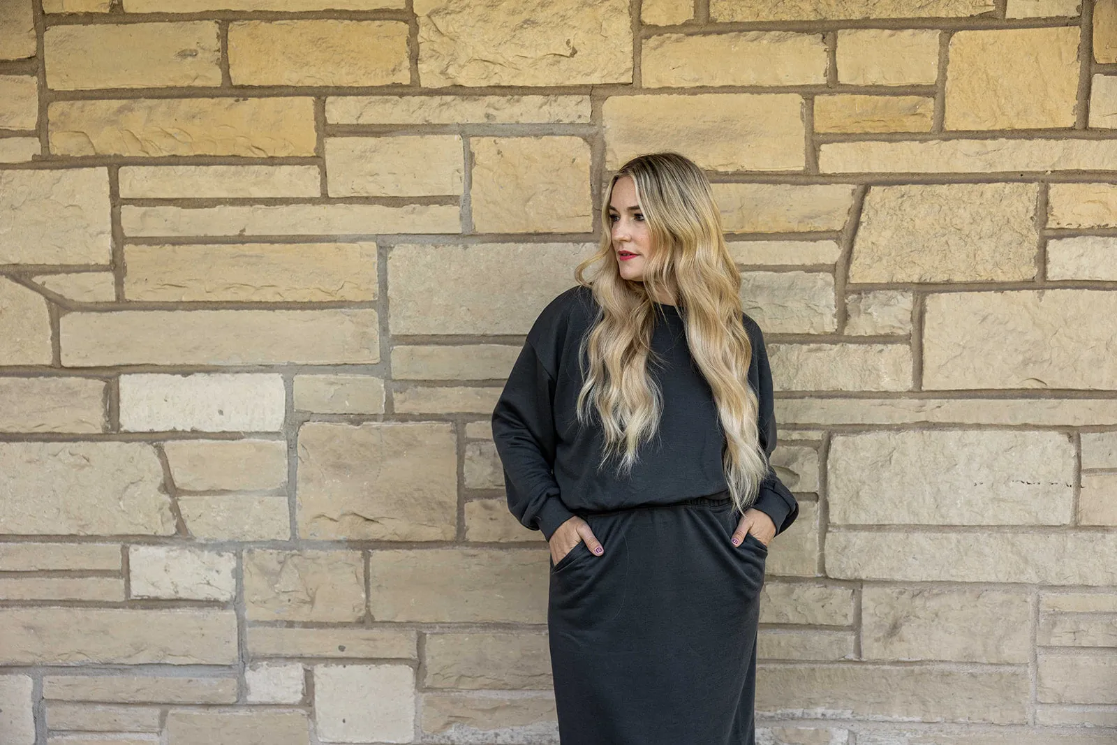 skylar top in charcoal