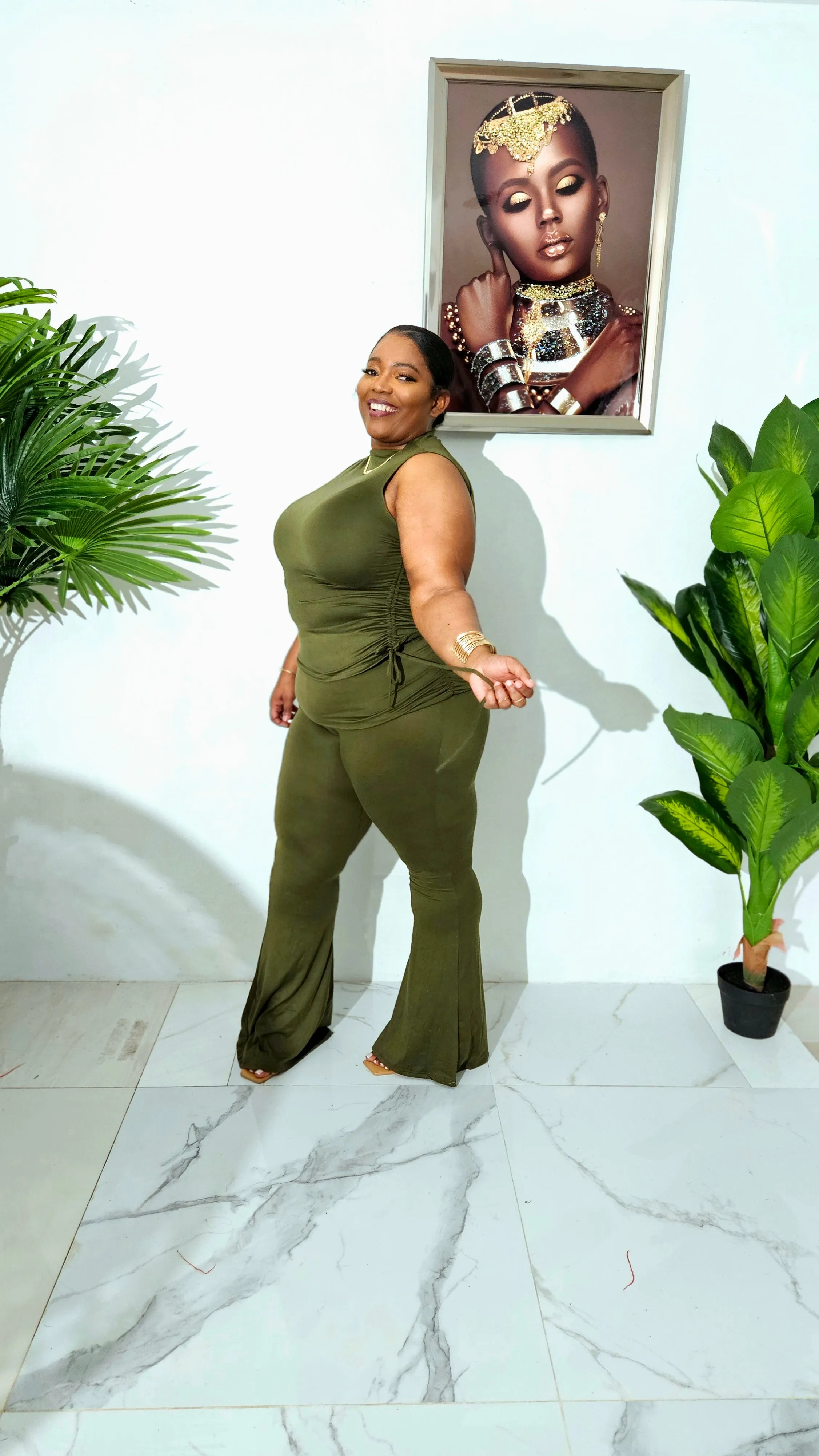 Sleek Motion Pants Set || Olive
