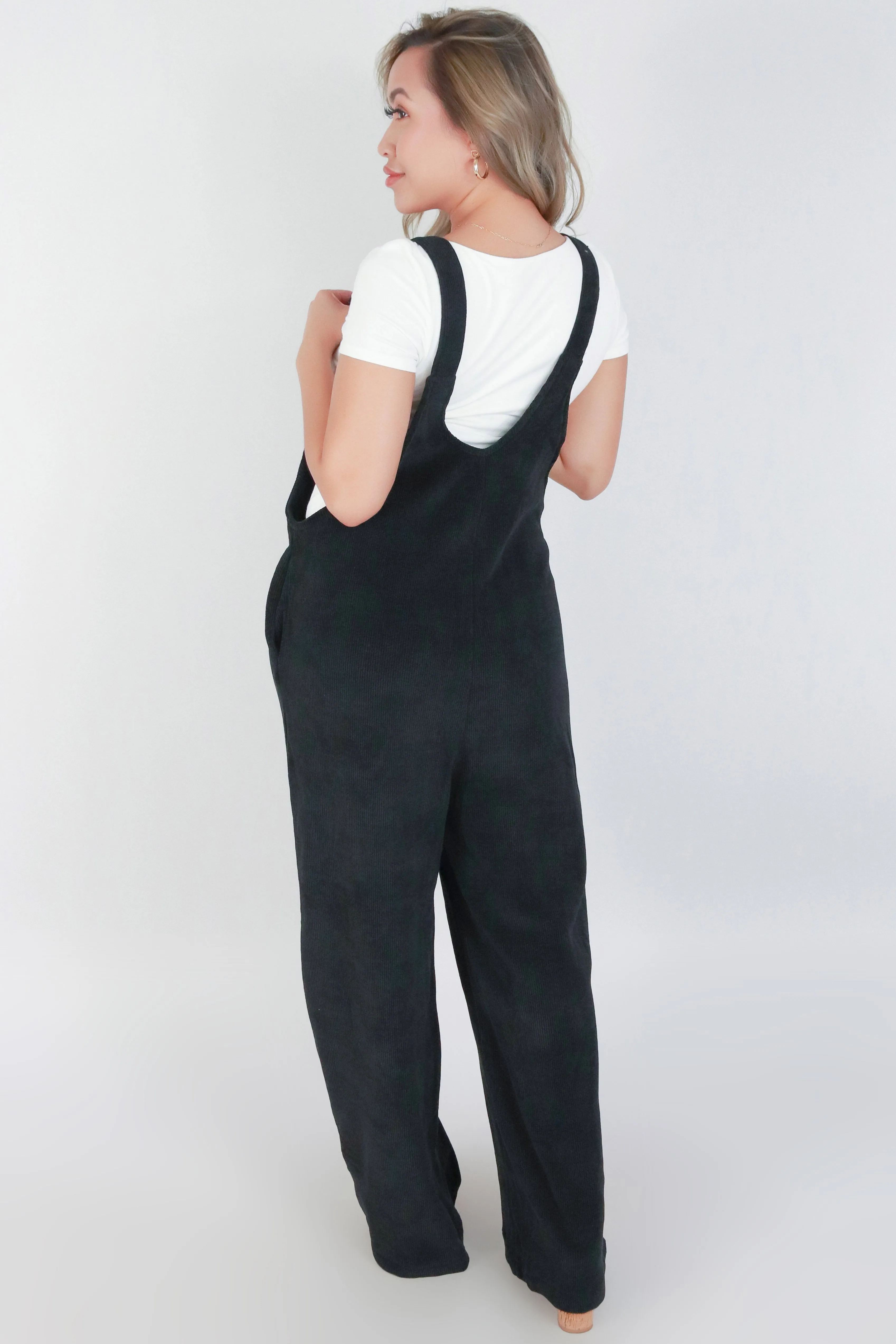 SLEEVELESS CORDUROY OVERALLS