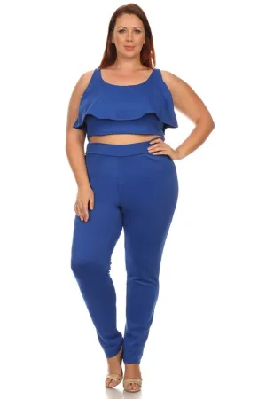 Sleeveless Crop Top With Fitted Pants