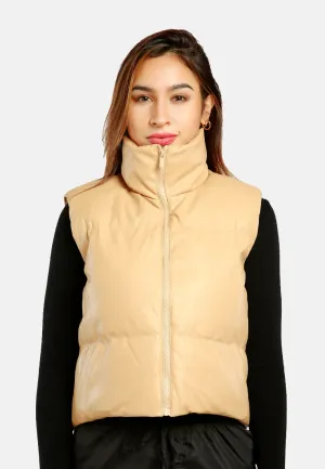 Sleeveless Turtleneck Puffer Jacket