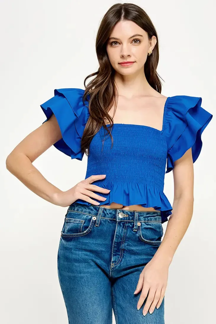 SMOCKED POPLIN