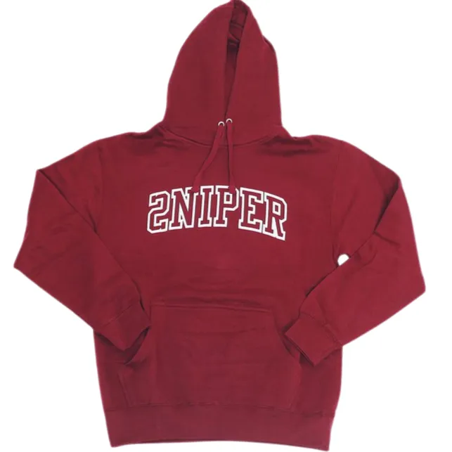 SNIPER GANG VARSITY BURGUNDY HOODIE