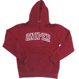 SNIPER GANG VARSITY BURGUNDY HOODIE