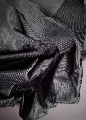 Soft 4.5 Wale Cotton Corduroy.  Jet Black