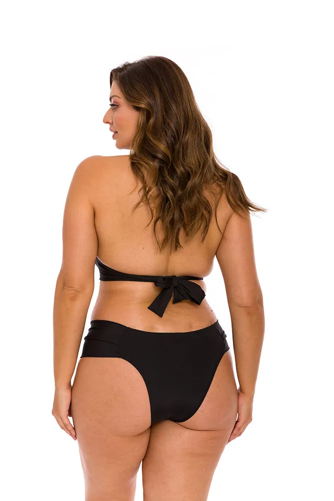 Solid Black Brazilian Halter Bikini Top